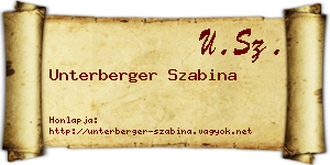Unterberger Szabina névjegykártya